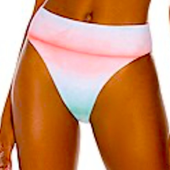 NEW PILYQ Hilary High Waist Teeny Bikini Bottom in Sunset - Picture 1 of 11